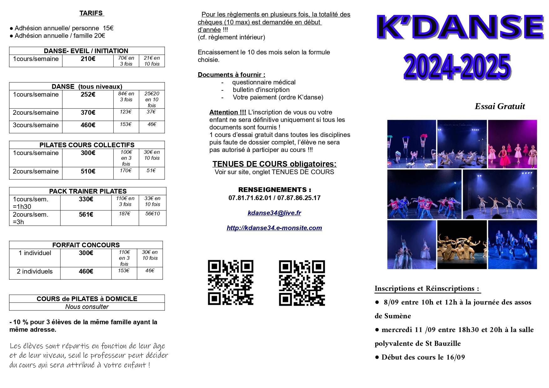 Flyer k danse 24 25